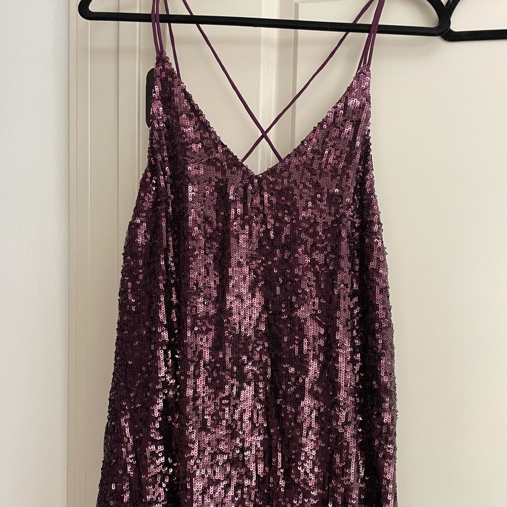 Free People Purple Sequin slip dress